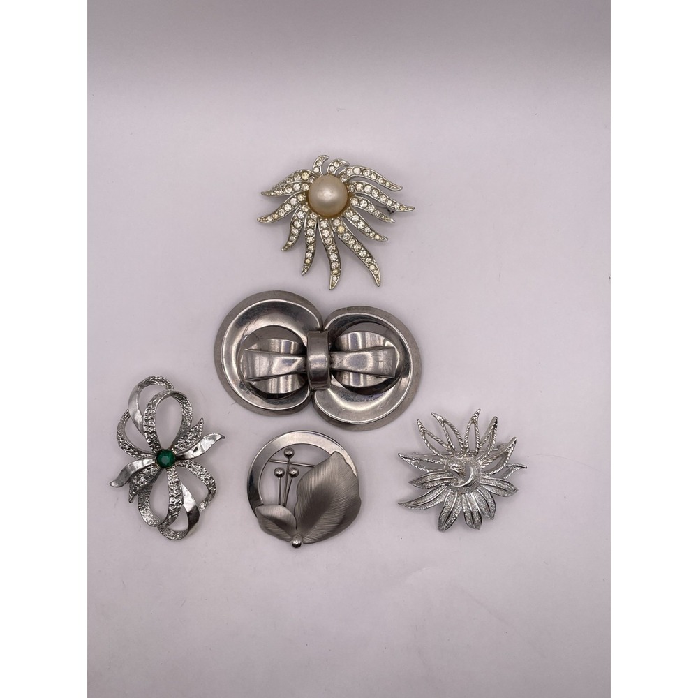 Vintage Brooch Lot 5 Pieces, Lisner, Gerrys, EMJ, Sarah Cov, etc.